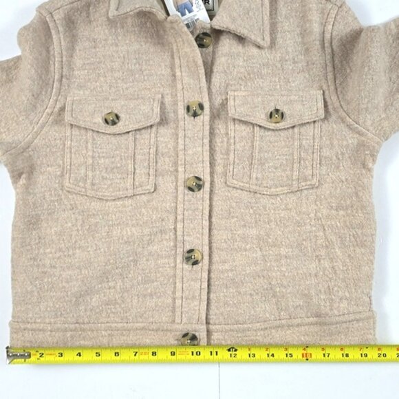 HUNTER Women's Button Down Collared Cream Merino Wool Jacket Pockets Size Small - Picture 15 of 16